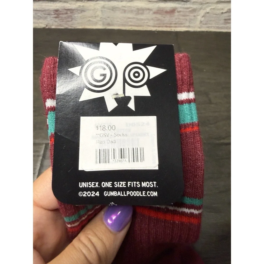 RAD DAD Socks by Gumball Poodle Unisex Ribbed Gym Crew Socks Novelty Gift